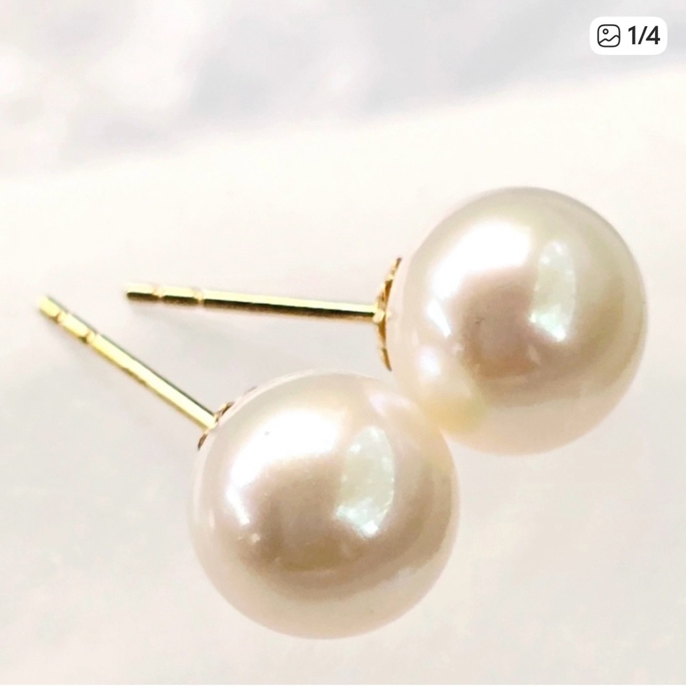 14K Gold Real Pearl Stud Earrings PRICE FIRM